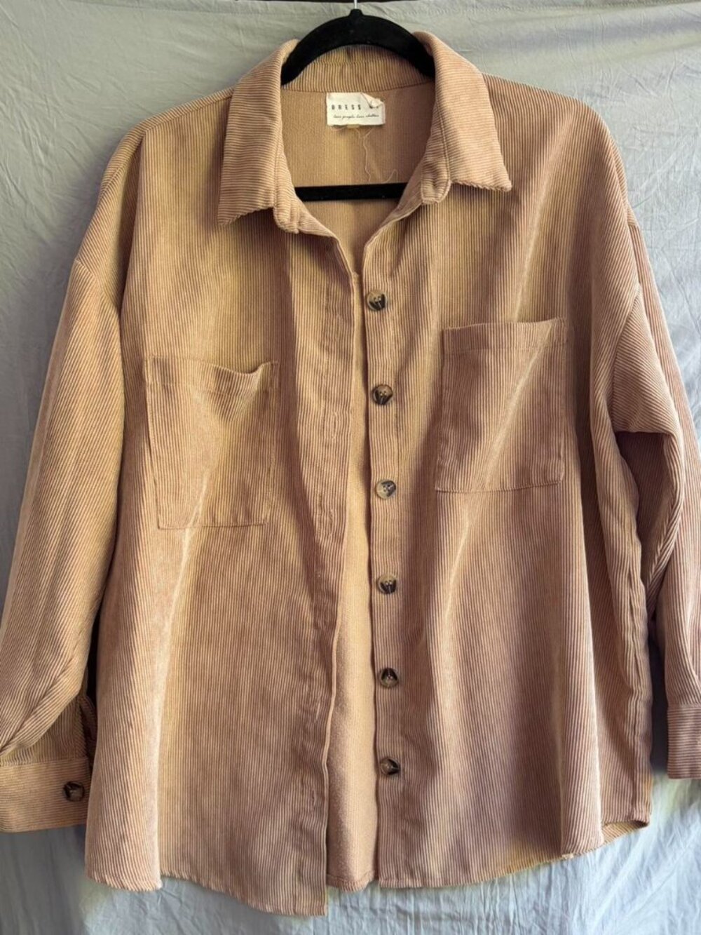 boho style soft brown button down shirt